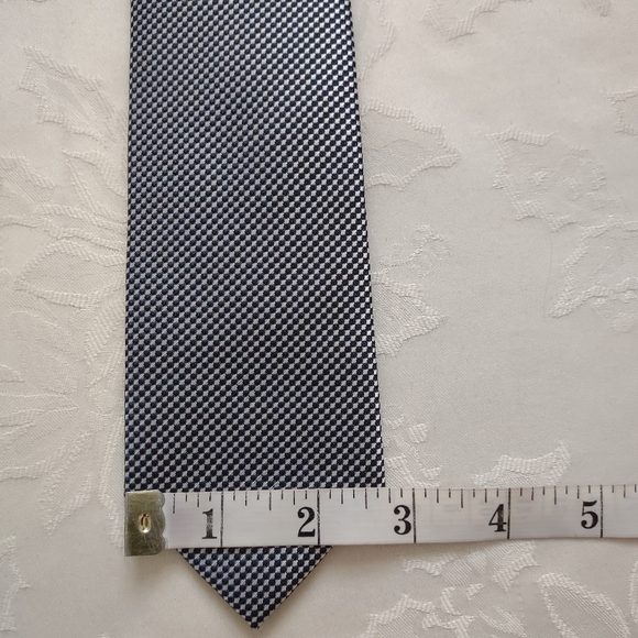 New Bergamo New York checkered tie and bar hand made - Picture 5 of 6